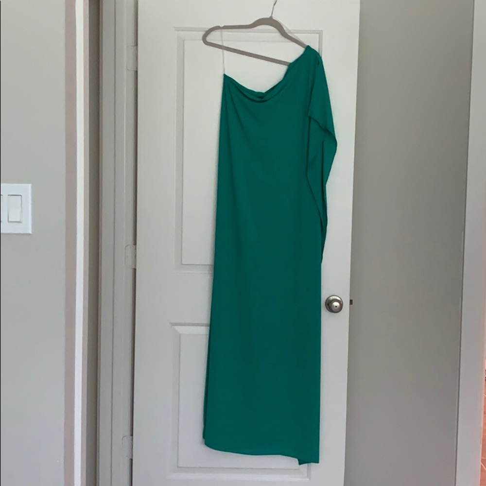 Vici Green off the shoulder dress